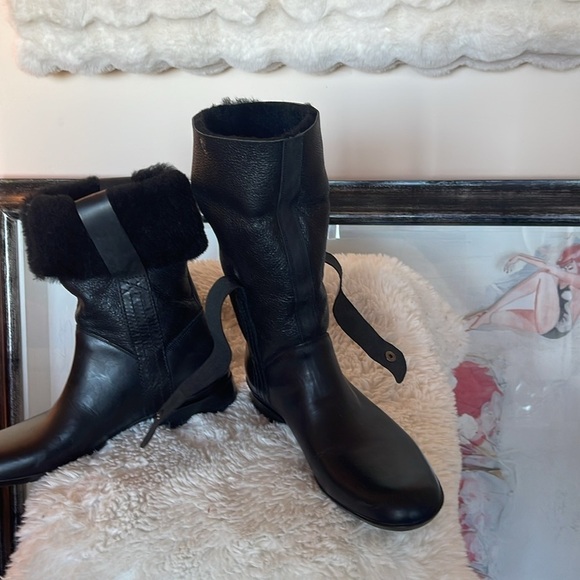 Kenneth Cole New York black genuine leather and shearling above the ankles - Picture 6 of 7